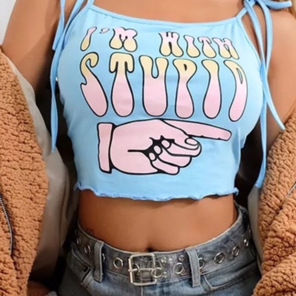 Crop top light blue